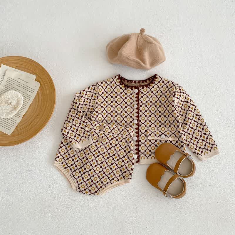 Baby Jacquard Sweater and Bloomer Set