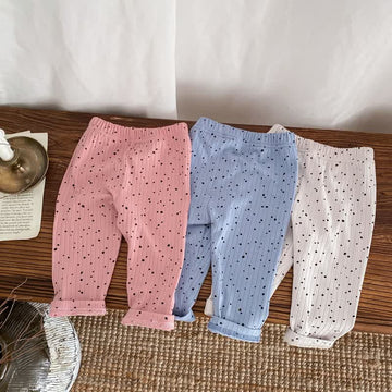 Baby Ribbed Dots Soft Pants