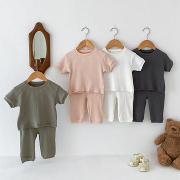 Baby 2-Piece Solid Color Pajamas Set