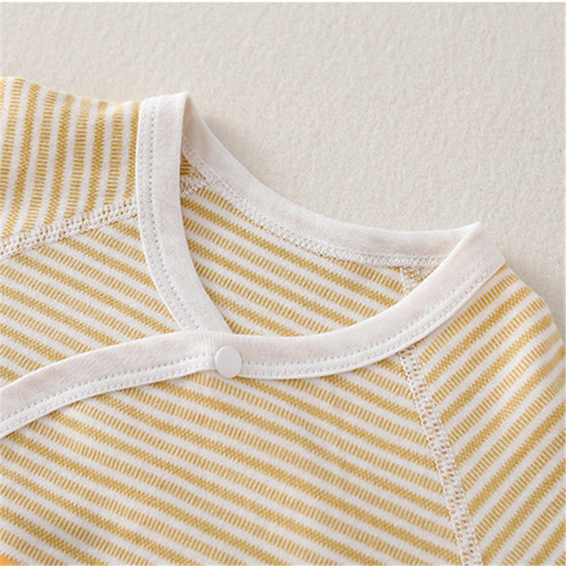 Baby Smile Cloud Striped Kimono Romper