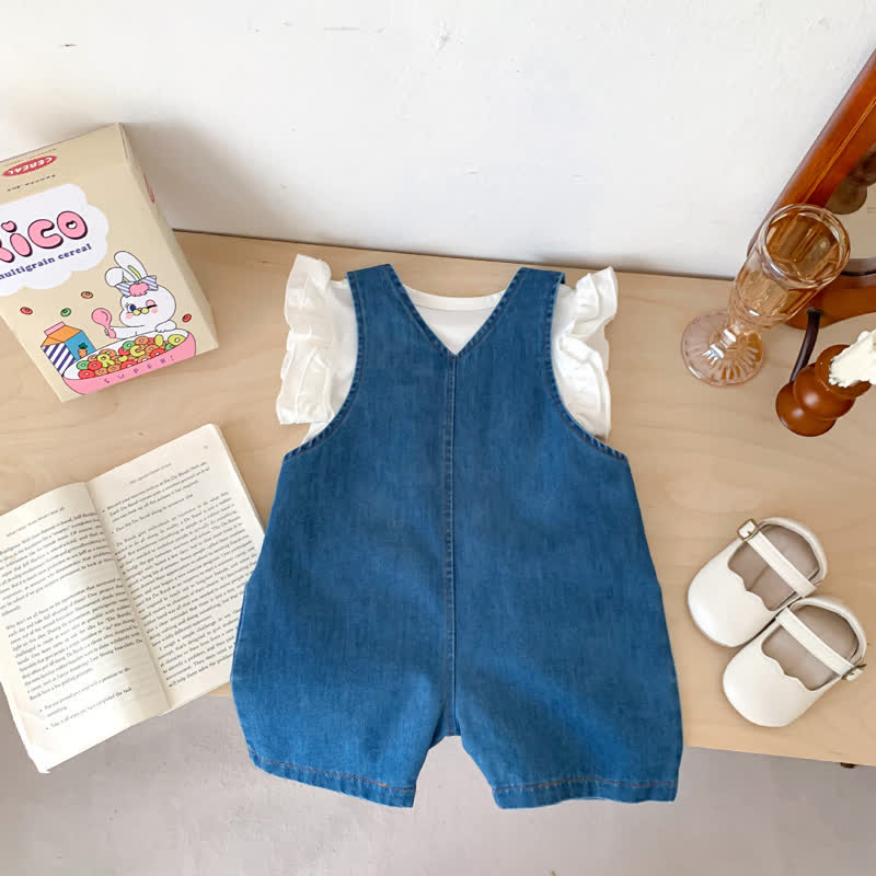 Baby Bunny Pocket Denim T-shirt Overalls