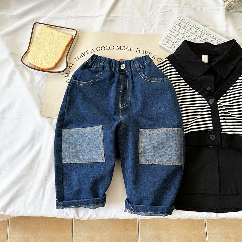 Toddler Boy Denim Patch Pants