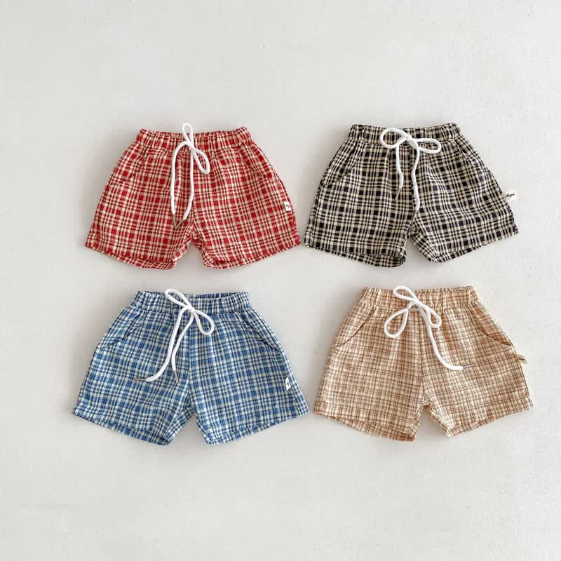 Baby Loose Plaid Casual Shorts