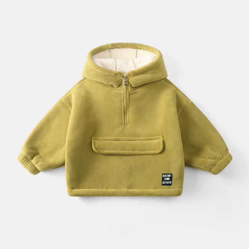 Toddler Loose Fleece Lined Zipper Hoodie