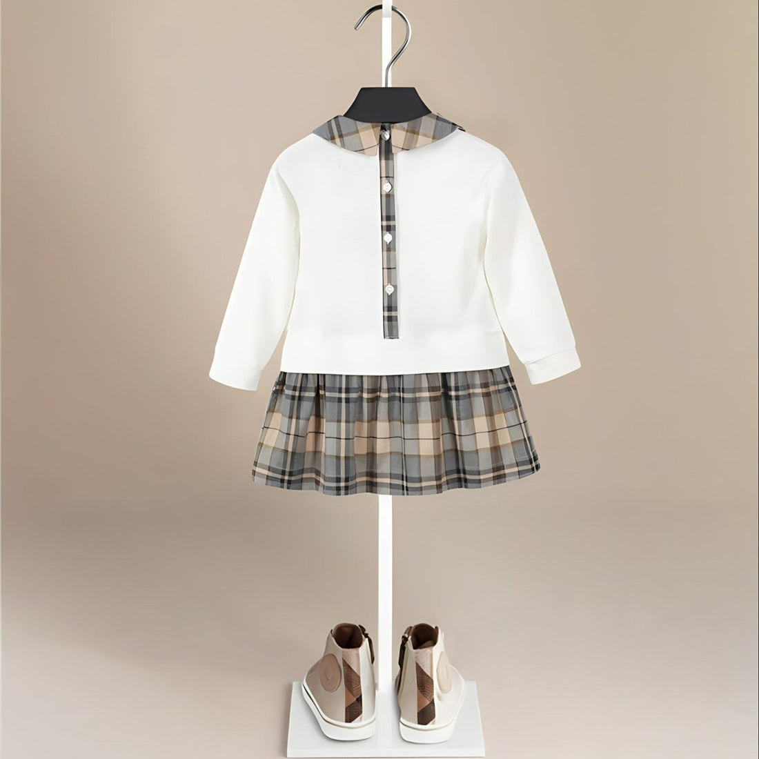 Long Sleeve Vintage Plaid Girls隆炉 Dress