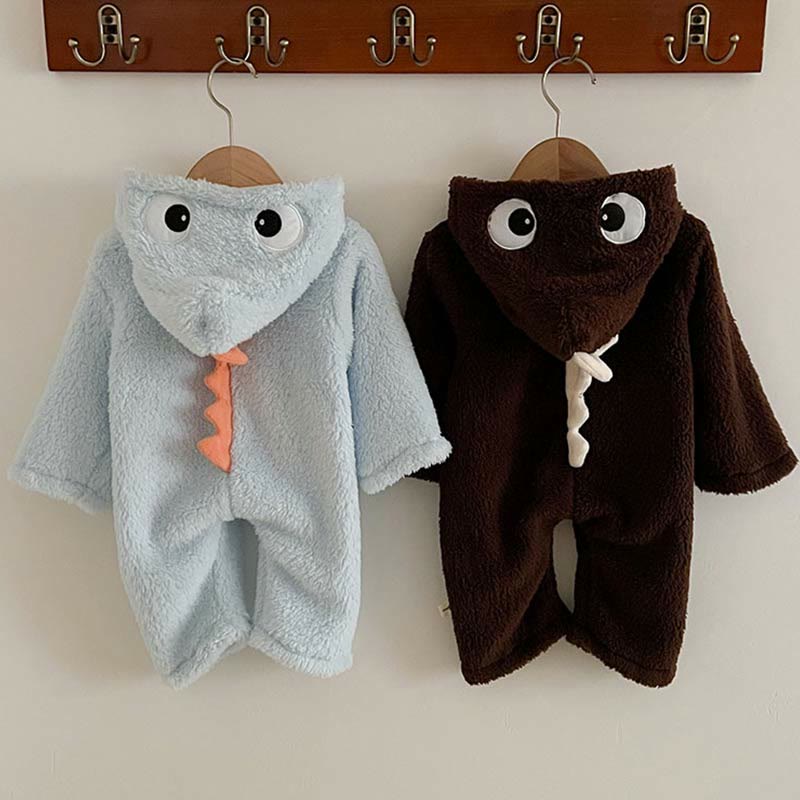 Baby Dino Plush Hooded Romper