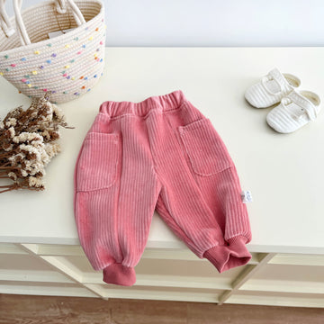 Baby Pocket Solid Color Fleece Lined Pants