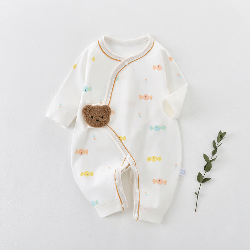 Baby Newborn Bear Velcro Kimono Romper