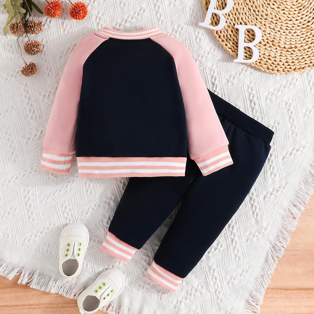 M Baby Color Block Sweatsuit Set