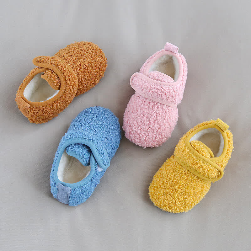 Baby Velcro Fleece Solid Color Shoes