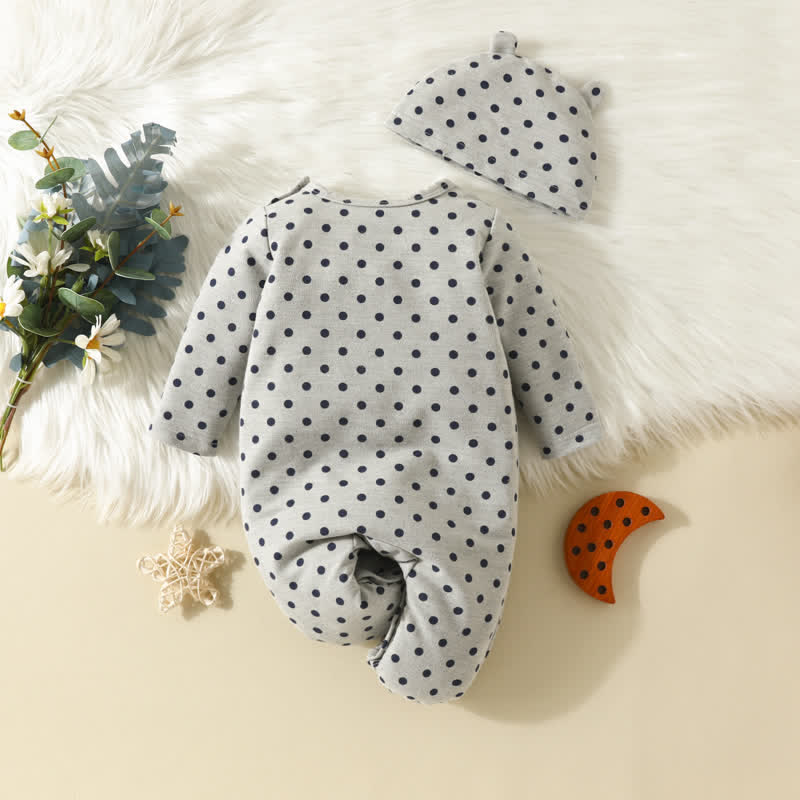 Baby Bunny Dots Footie Romper with Hat