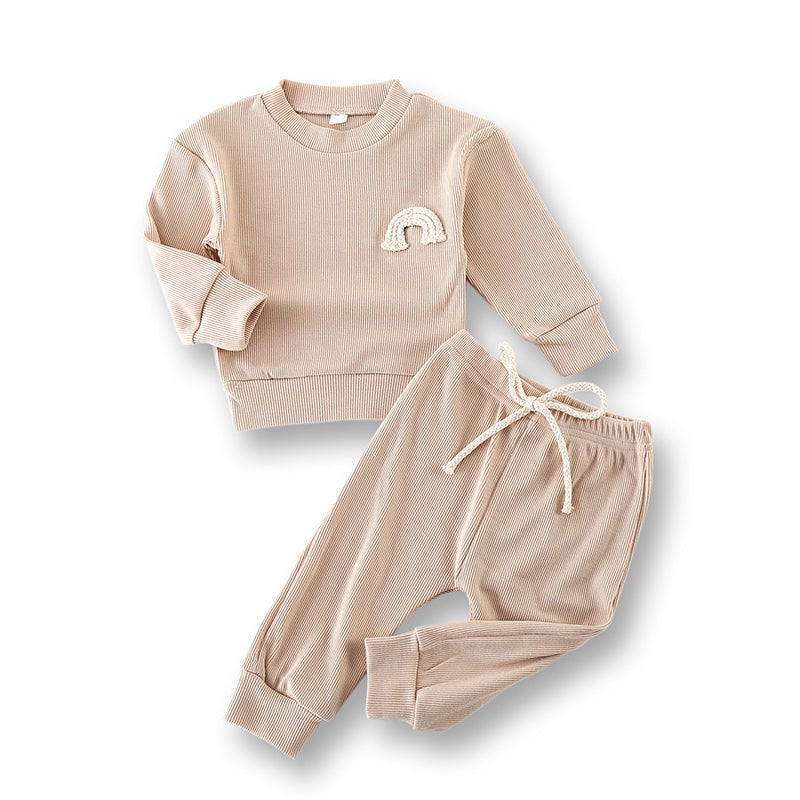 Baby Rainbow Embroidered Top & Pants Set