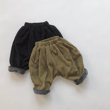 Toddler Solid Color Corduroy Warm Pants