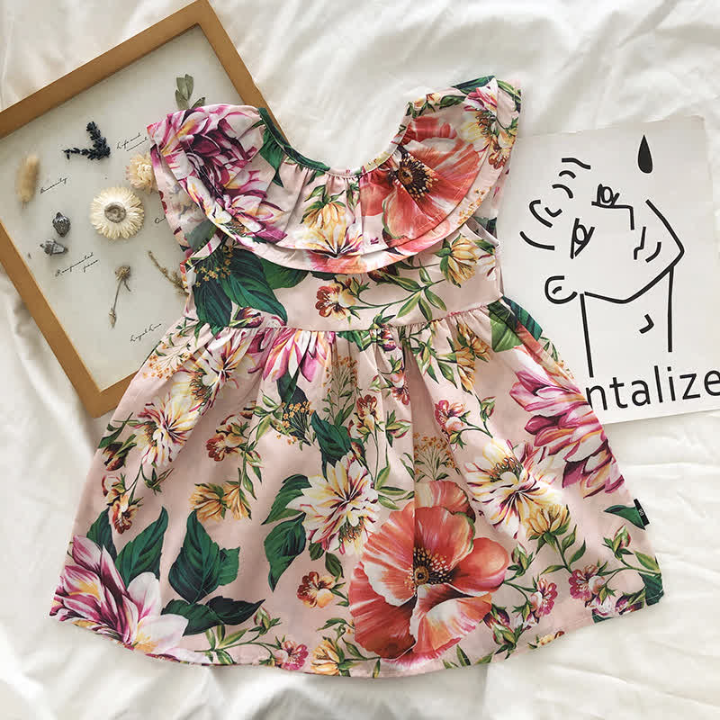 Toddler Girl Multicolor Flower Sleeveless Dress