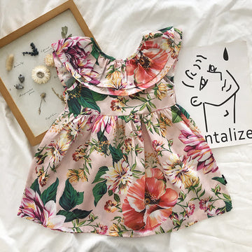 Toddler Girl Multicolor Flower Sleeveless Dress