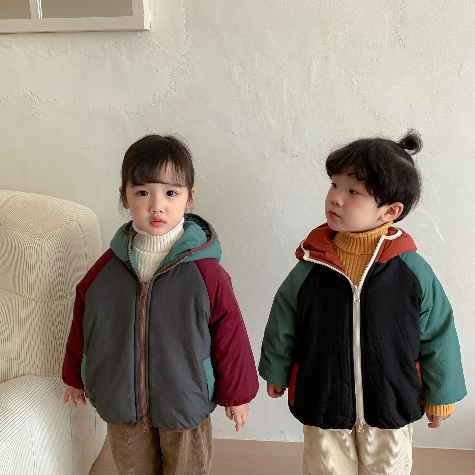 Toddler Quilted Reversible Warm Hooded Coat