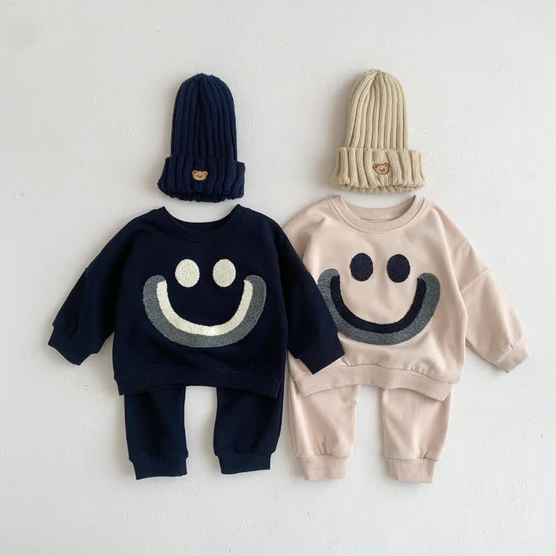 Baby Smiley Face Sweatshirt and Pants Set