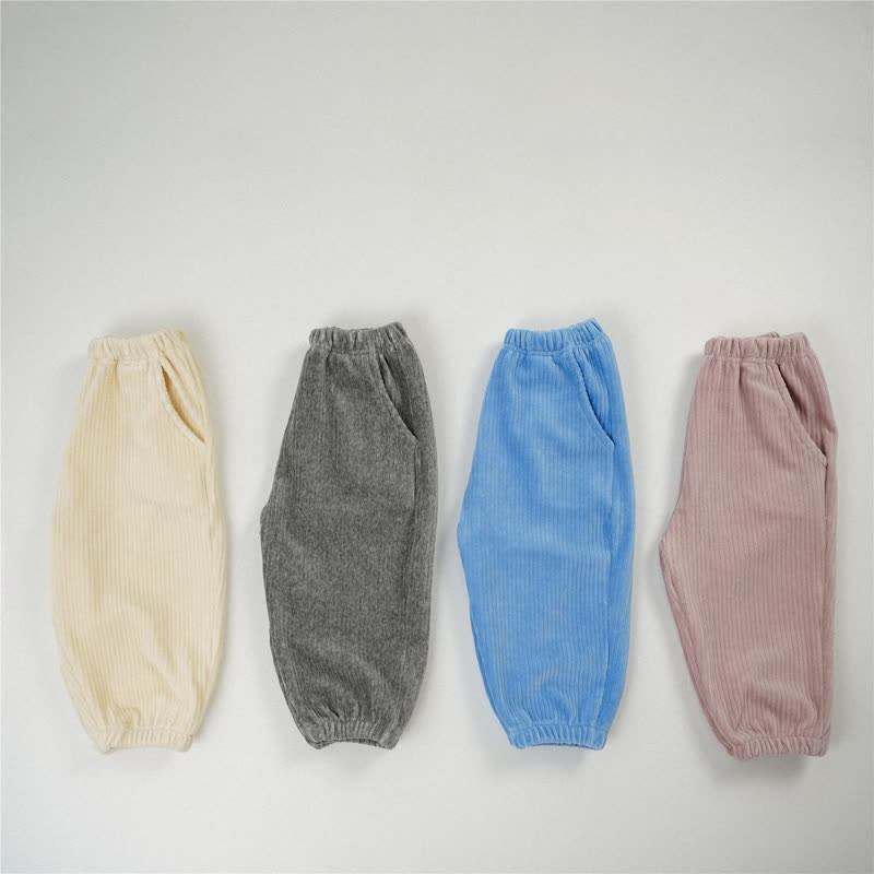 Toddler Solid Color Corduroy Jogger Pants