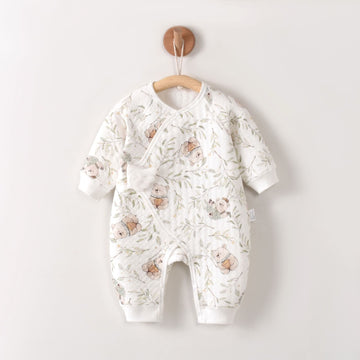 Baby Leaf Bear Kimono Romper