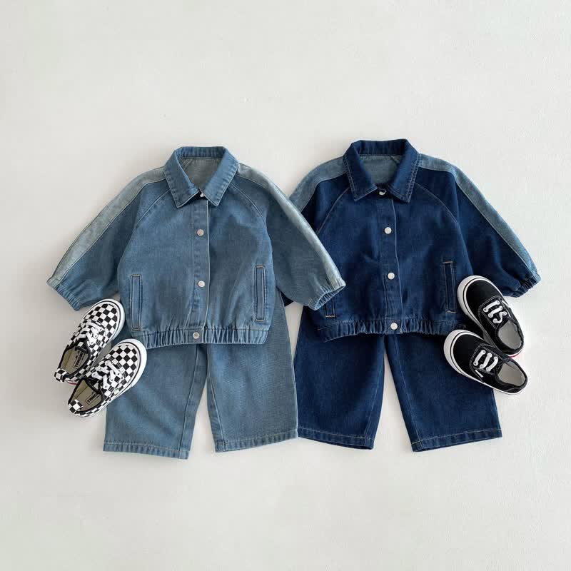 Toddler Casual Denim Blue Jacket Pants