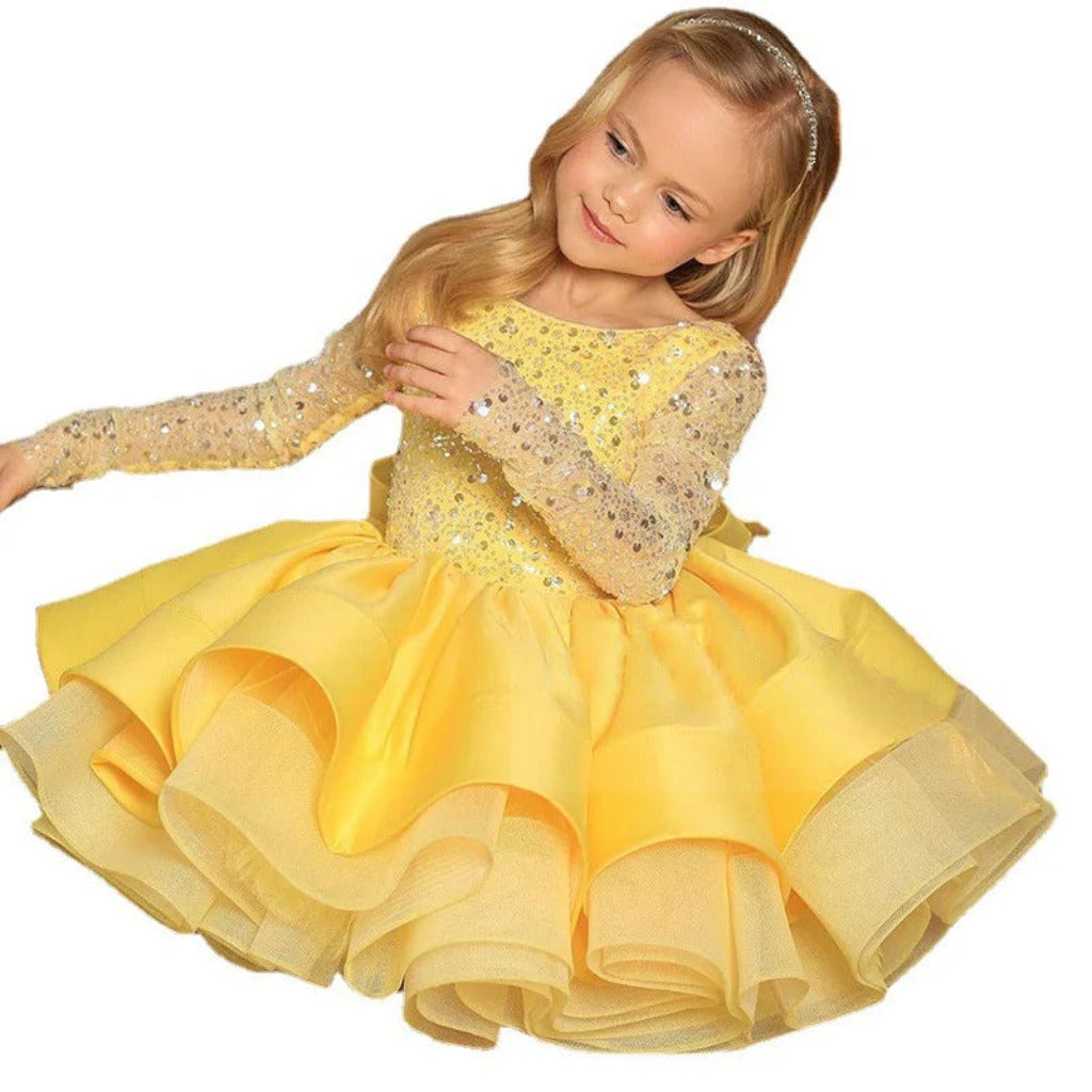 Flower Girls' Soleil Dress with Glitters 1-12Y