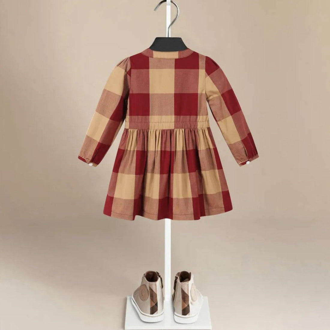 Red Plaid Vintage Cotton Dress