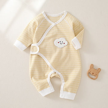 Baby Smile Cloud Striped Kimono Romper