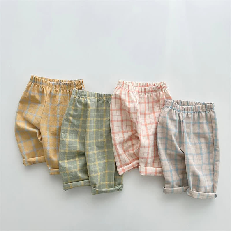 Baby Lovely Plaid Casual Pants