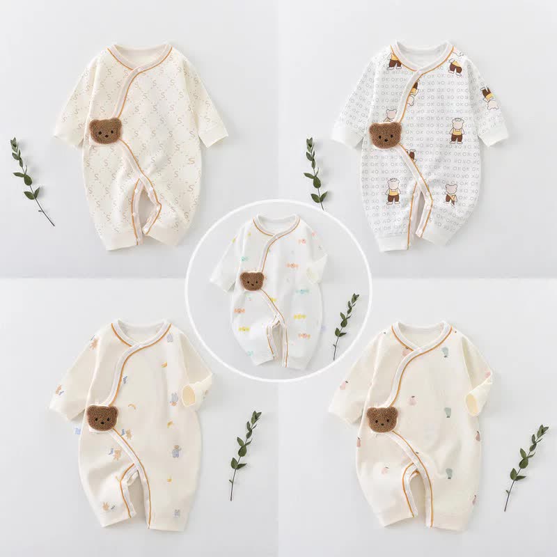 Baby Newborn Bear Velcro Kimono Romper