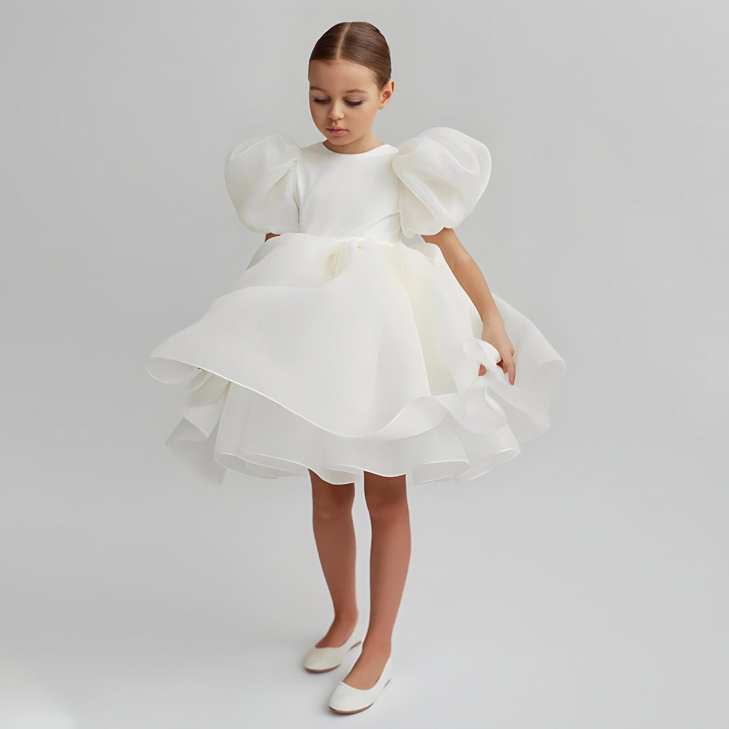 Satin Tulle Flower Girls' Dress