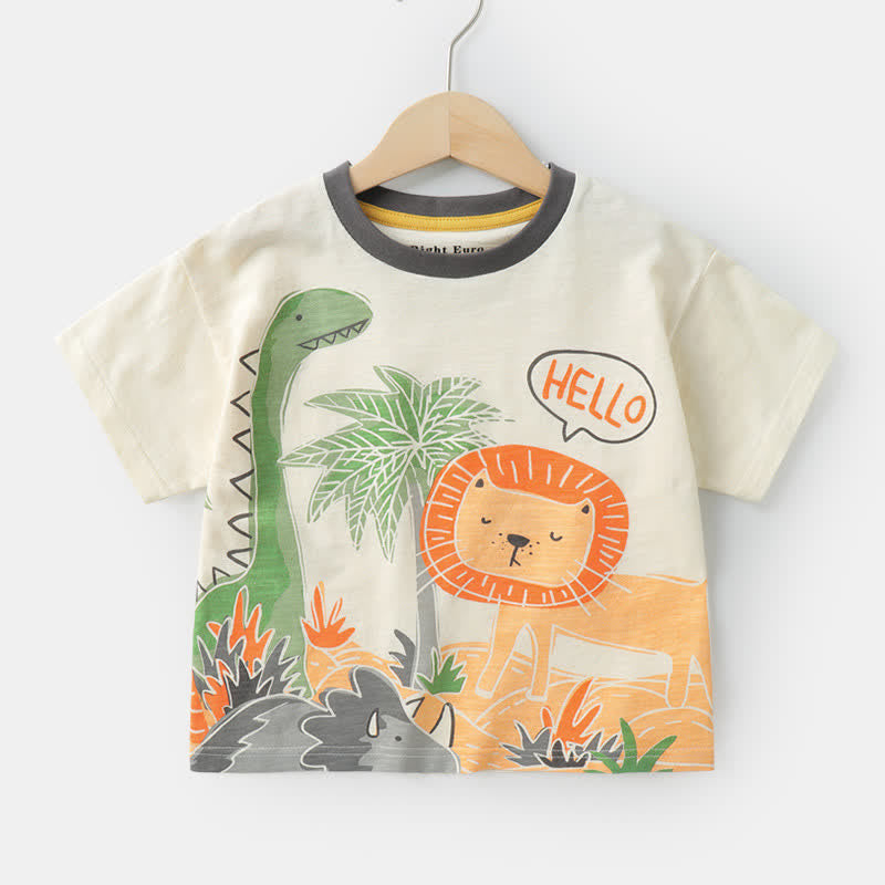 HELLO Toddler Boy Animal Tree T-shirt