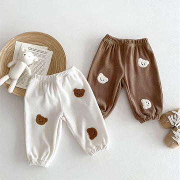 Baby Bear Patch Knitted Jogger Pants