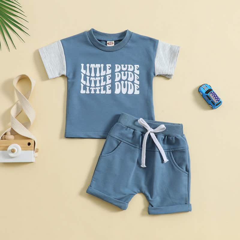 LITTLE DUDE Baby 2-Piece Slogan Set