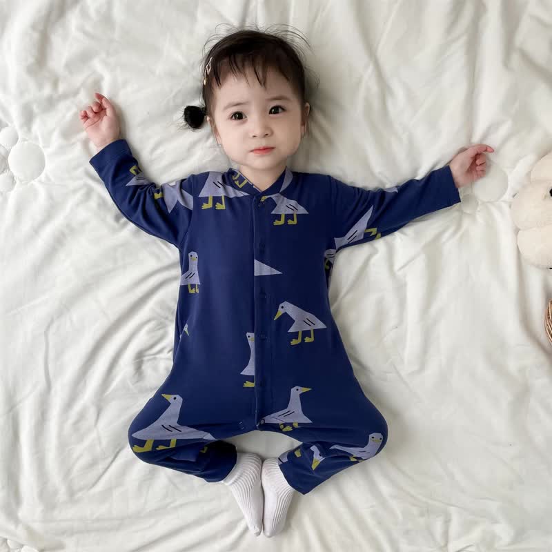 Baby Lovely Duck Pajamas Blue Romper