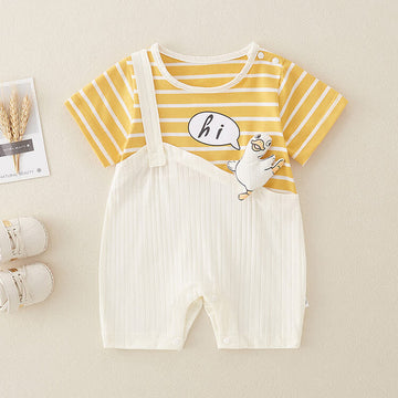 HI Baby Fake 2Pcs Striped Romper