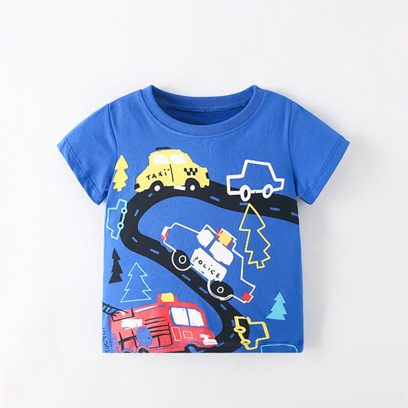 TAXI POLICE Toddler Car Blue T-shirt