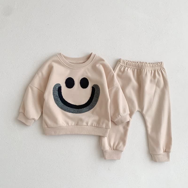 Baby Smiley Face Sweatshirt and Pants Set