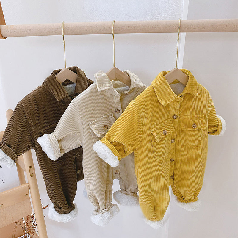 Baby Fleece Lined Corduroy Romper