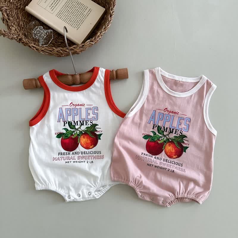 APPLES POMMES Baby Fruit Sleeveless Bodysuit