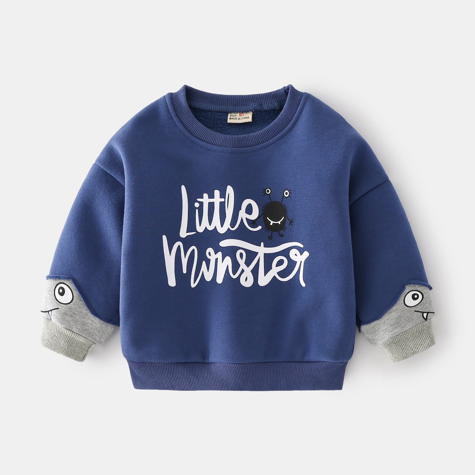 LITTLE MONSTER Toddler Animal Slogan Sweatshirt