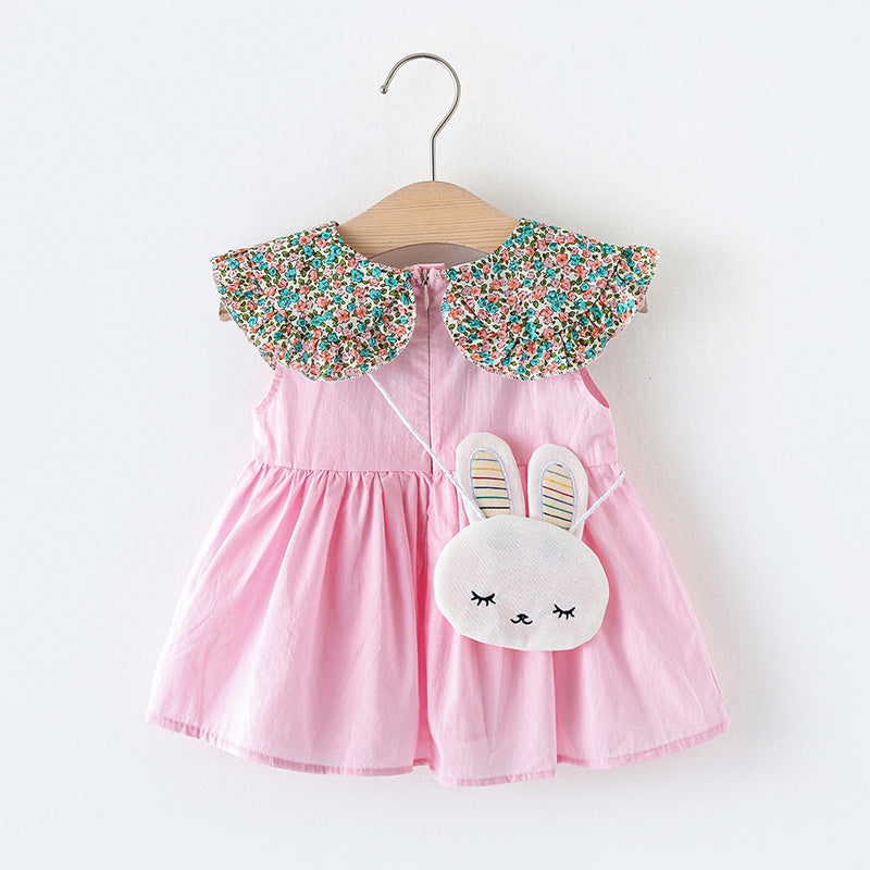 Baby Flower Dress with Bunny Bag