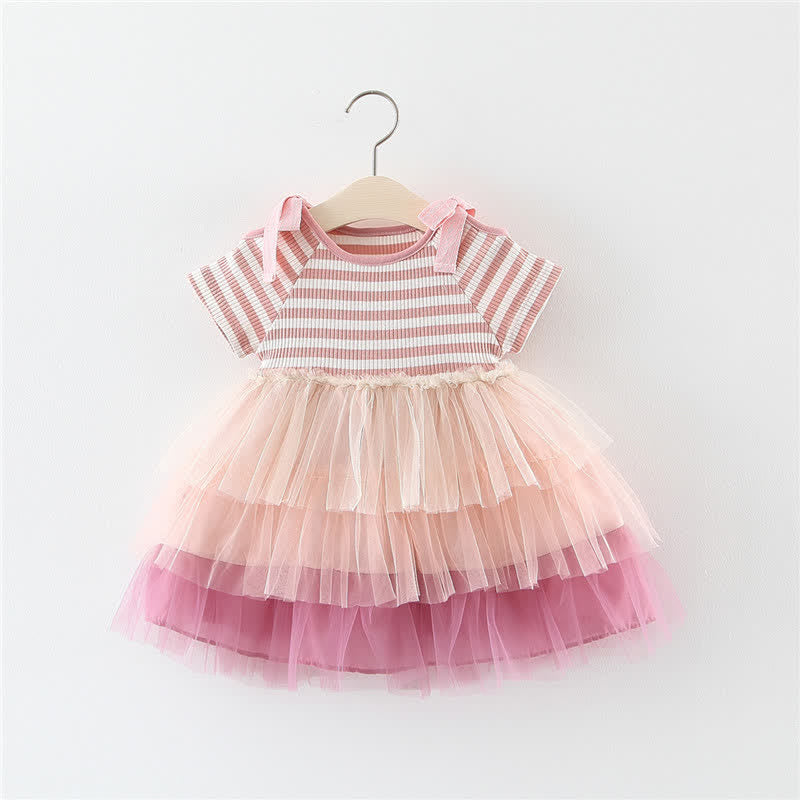 Baby Toddler Girl Tulle Striped Princess Dress