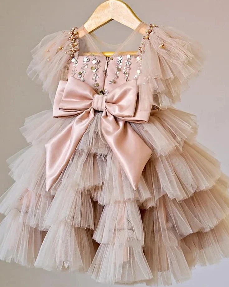 Sequin Princess Dress Cake Dress in Blush Pink