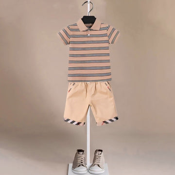 Top & Bottom Beige Boys' Matching Set