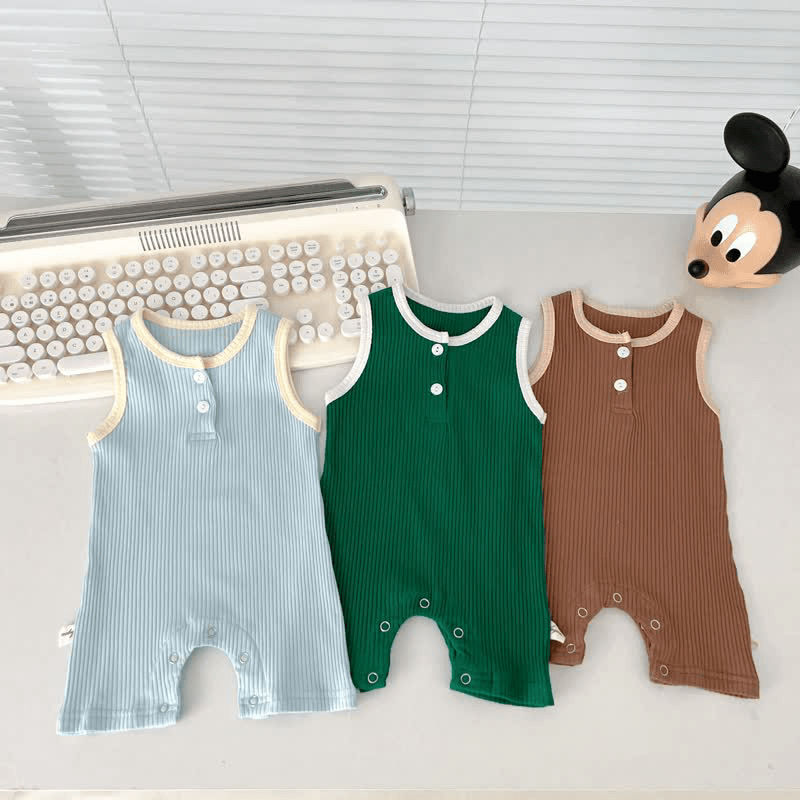 Baby Newborn Simple Retro Sleeveless Romper