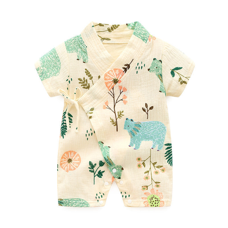 Baby Tree Bear Kimono Pajamas Romper