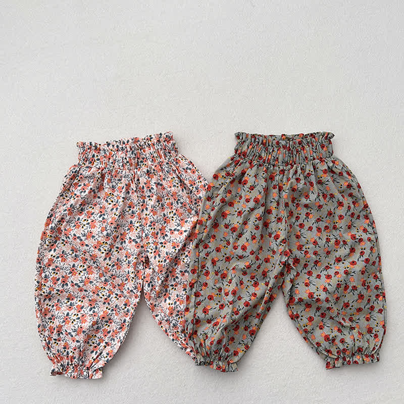 Toddler Girl Cute Flower Jogger Pants