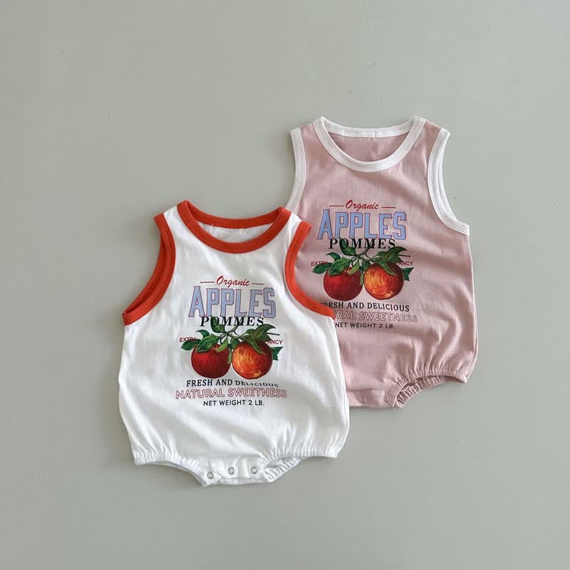 APPLES POMMES Baby Fruit Sleeveless Bodysuit