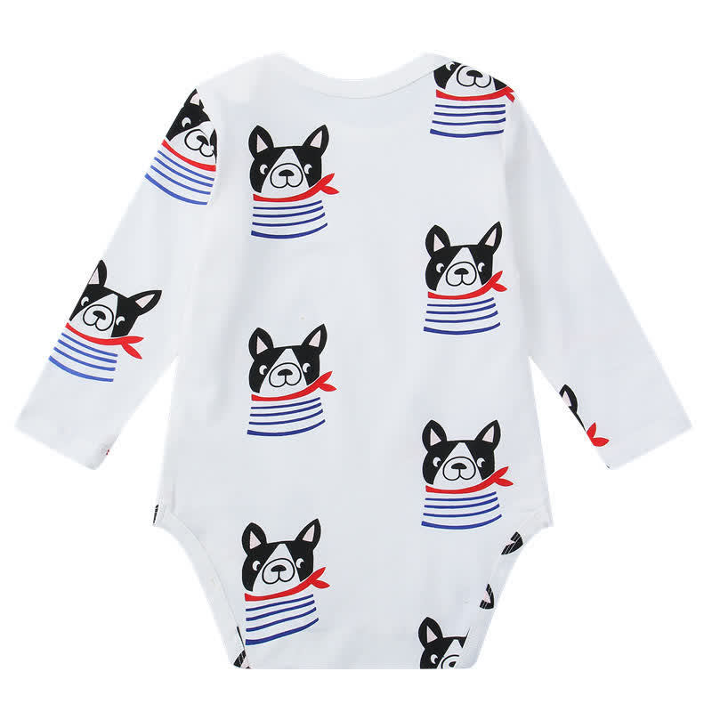 Baby Scarf Dog Casual Bodysuit/Romper