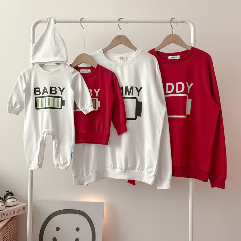 Family Matching Slogan Cute Romper Sweatshirt